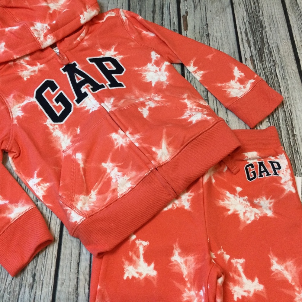 Baby Gap Boys 2T 3T 4T Orange & White Sweatshirt & Sweatpants Outfit. NWT - Picture 2 of 5